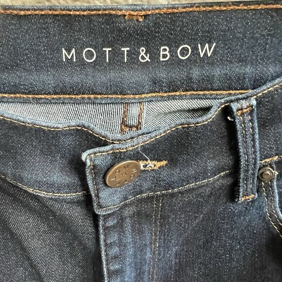 Mott & Bow High Rise Skinny Ridge Jeans Womens Sz 27 Dark Blue Stretchy Comfort - Picture 3 of 4